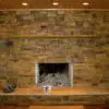 Brentwood Natural Stone Veneer Fireplace with High Gloss Sealer