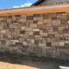 Caramel Natural Thin Stone Veneer Exterior with Black Mortar