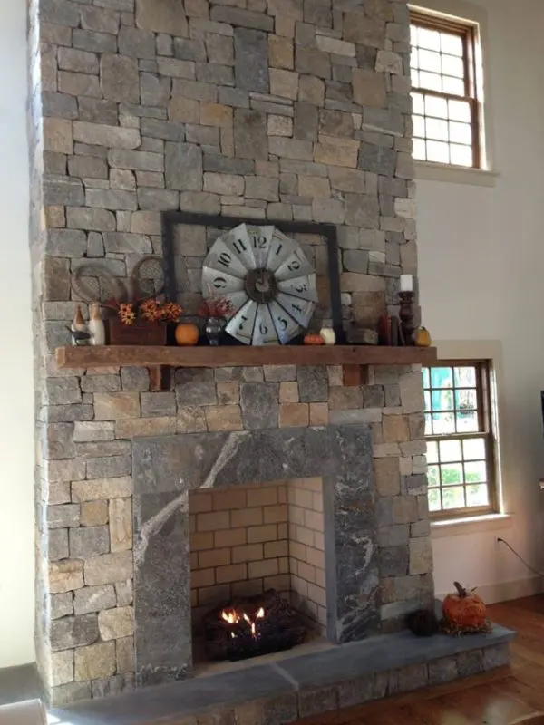 Salem Natural Thin Stone Veneer Fireplace