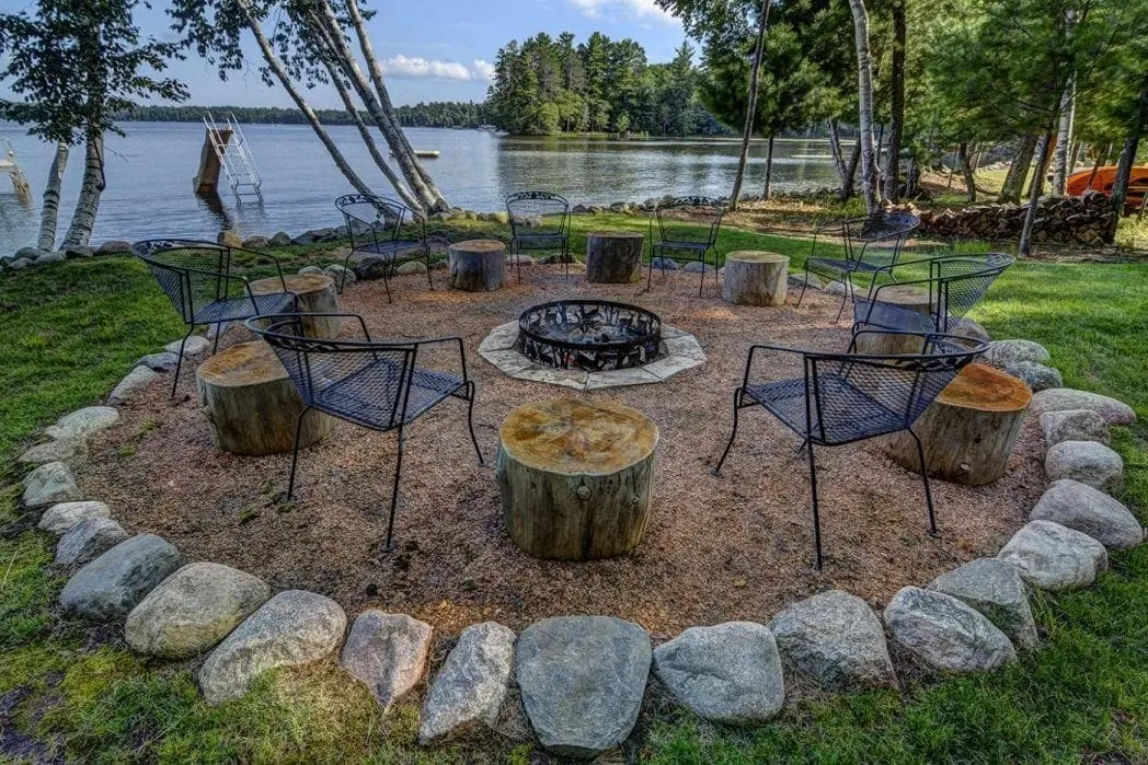 Natural Limestone and Granite Firepit