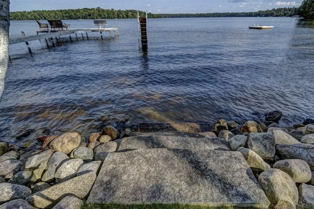 Natural Stone Steps into the Lake