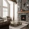 Custom Moonlight Natural Thin Stone Veneer Fireplace