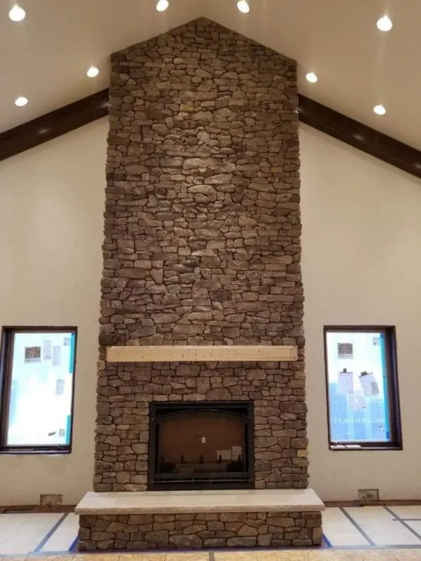 Feldberg Ledgestone Natural Thin Veneer Interior Drystack Fireplace