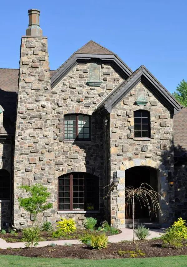 Custom old world thin stone veneer exterior