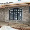 Sawed height thin stone veneer exterior masonry