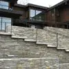 Smokey Gold Ledgestone Patio Accent Wall and Staircase