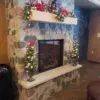 split Wisconsin granite fieldstone fireplace