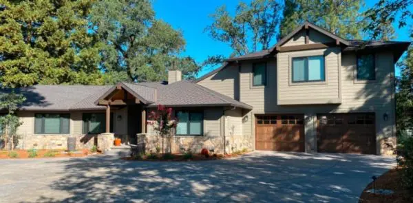 Home Exterior with Whistler Real Thin Stone Veneer Wainscoting