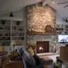 Interior Fireplace with Bismarck Natural Thin Stone Veneer