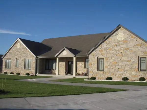 Ranch Style Home with Evanston Real Thin Stone Veneer