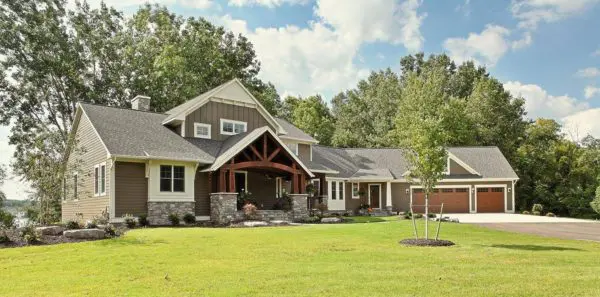 Home Exterior with Glendale Ashlar Style Real Stone Veneer