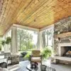 Covered Porch and Exterior Fireplace with Glendale Real Thin Stone Veneer