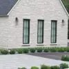 Exterior Siding with Montreux White Natural Stone Veneer