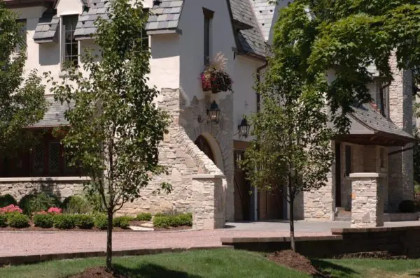 Luxury Home Exterior with Royal Dusk Natural Stone Veneer