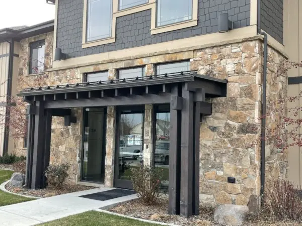 Commercial Front Entrance with Carson Pass Real Stone Veneer