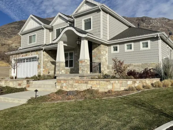 Home Exterior with Racine Natural Stone Veneer