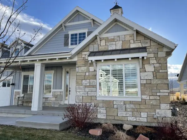 Exterior Accent Wall with Racine Natural Stone Veneer