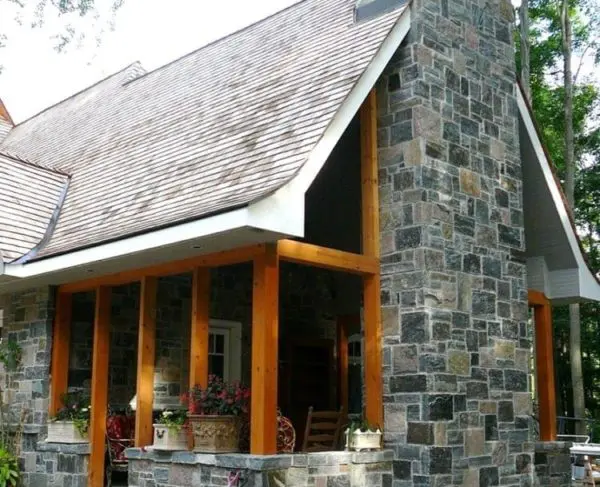 Chimney with Astoria Real Thin Stone Veneer