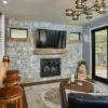 Interior wall and fireplace with Chamberlain real stone veneer