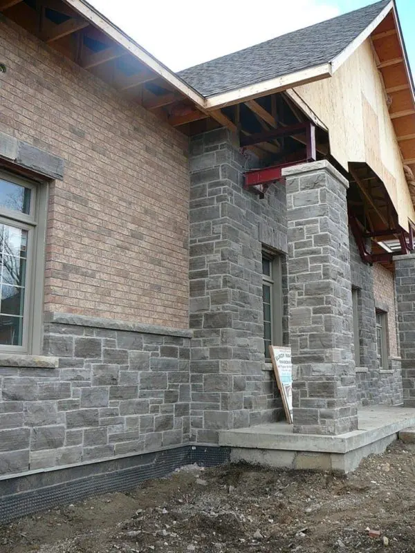 Front Entrance and Wainscoting with Jodeco Real Stone Veneer