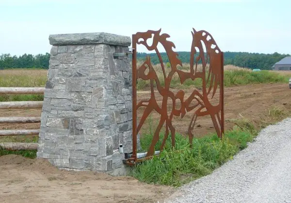 Entry Gate Pillar with Logan Real Stone Veneer