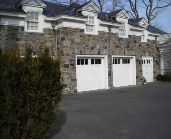 Garage with Monroe Real Thin Stone Veneer