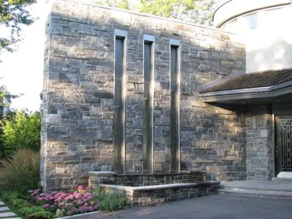 Exterior Waterfall with Pembroke Real Stone Veneer