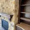 Side view of interior fireplace with Mojave real stone veneer