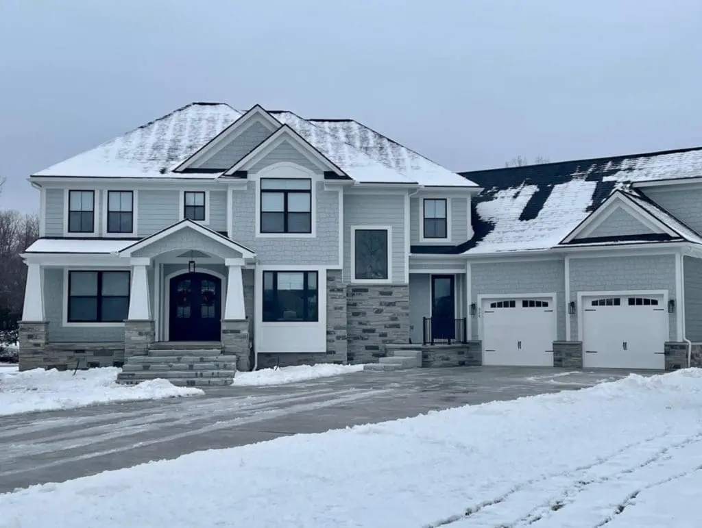 Curb view of home with Charcoal Canyon accents and wainscoting