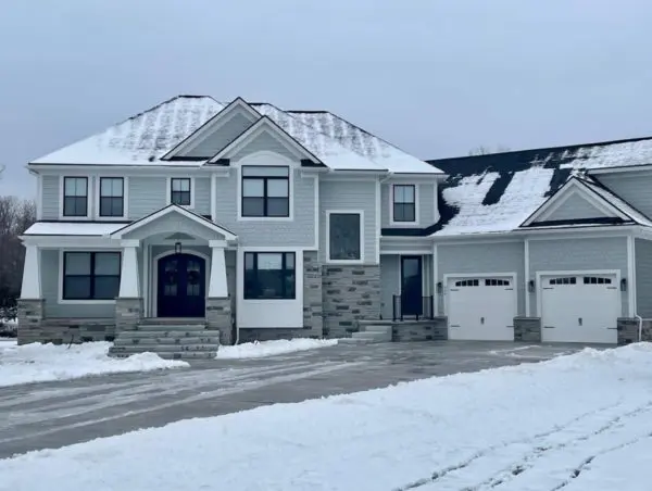 Curb view of home with Charcoal Canyon accents and wainscoting