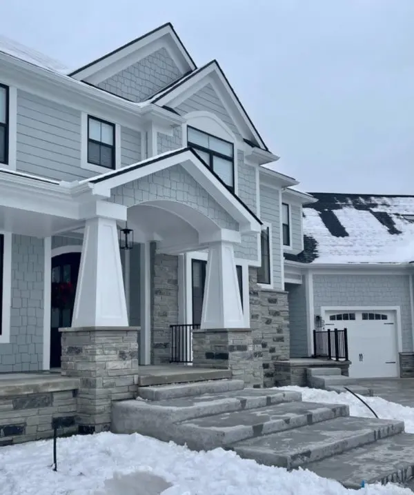 Front Entrance with Charcoal Canyon real stone veneer