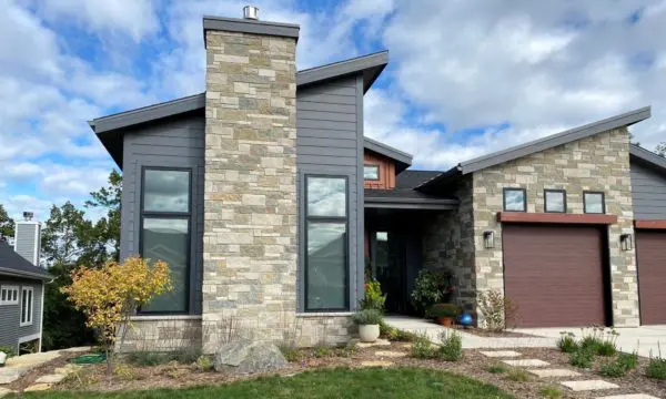 Home exterior with Sydney natural stone veneer