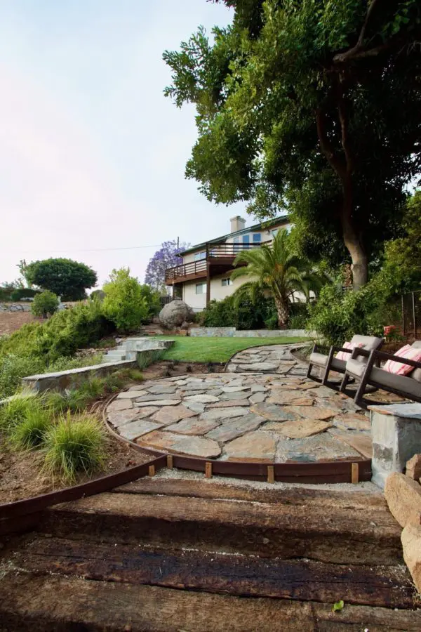 Natural flagstone used on a patio