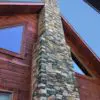 Verona natural thin stone veneer drystack chimney