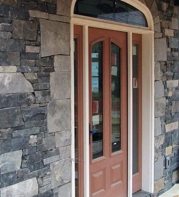 Charleston and Coventry Natural Stone Veneer Custom Blend Front Entrance