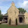 Exterior siding with Hudson ashlar real stone veneer