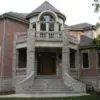 Front entrance with Promenade tumbled natural stone veneer