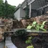 Backyard patio with Saguaro ashlar style natural thin stone veneer