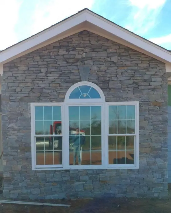 Exterior accent wall with Sheffield real stone veneer