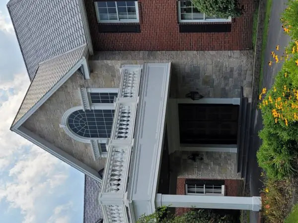 Custom Fond du Lac and Empire Blend Natural Stone Veneer Front Entrance