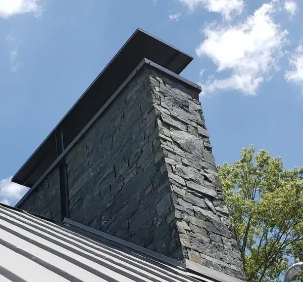 Midford Natural Thin Stone Veneer Chimney Exterior