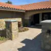 Cabernet tumbled real thin stone veneer front entrance