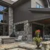 Exterior and outdoor living area with Pinedale real stone veneer