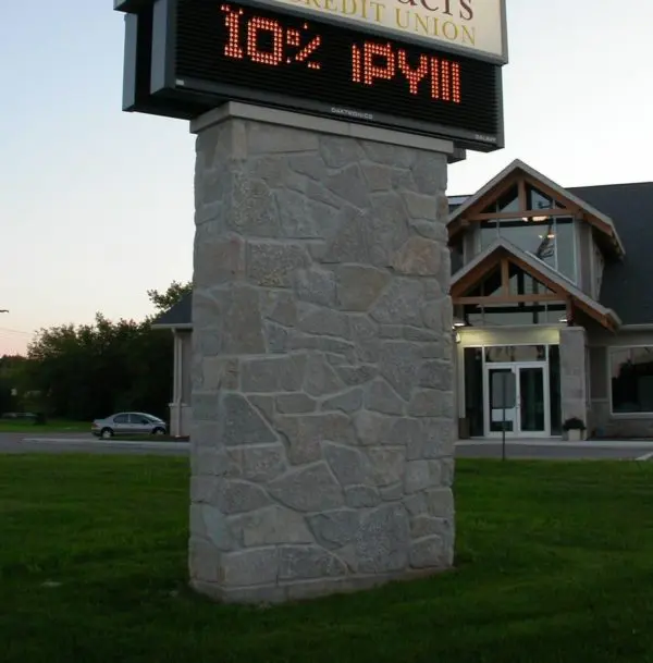 Lewes Custom Tumbled Real Thin Stone Veneer Commercial Sign