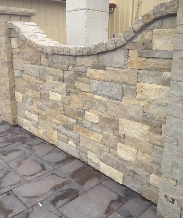 Atherton Natural Thin Stone Veneer Privacy Wall