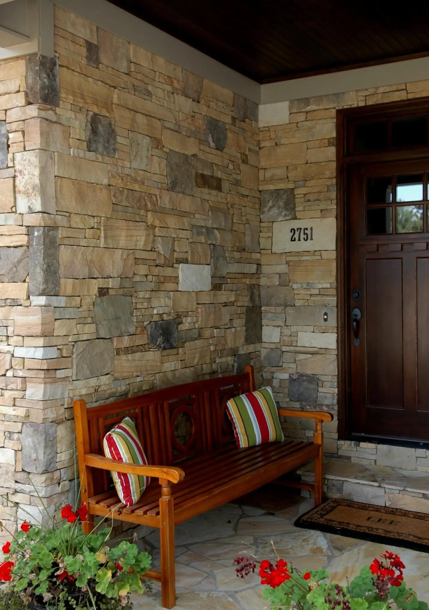 Catalina Natural Thin Stone Veneer Tight Fit Front Entrance