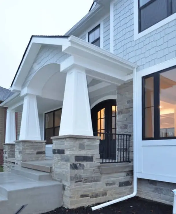 Charcoal Canyon Real Thin Stone Veneer Front Entrance