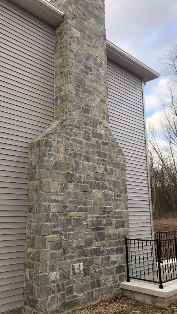 Emerald Bay Castle Rock Real Stone Veneer Chimney