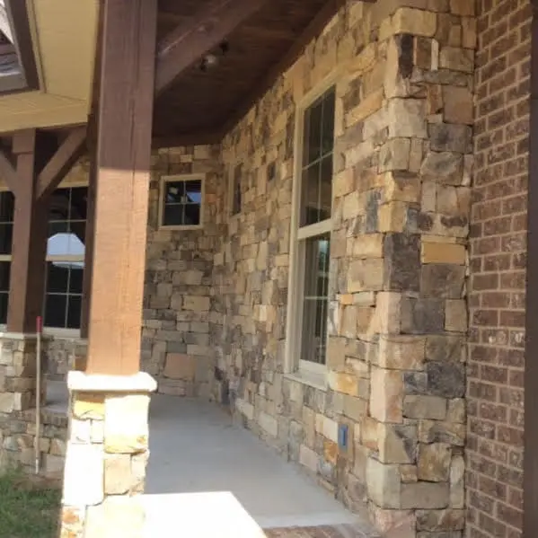 Hillsborough Ashlar Real Thin Stone Veneer Front Porch