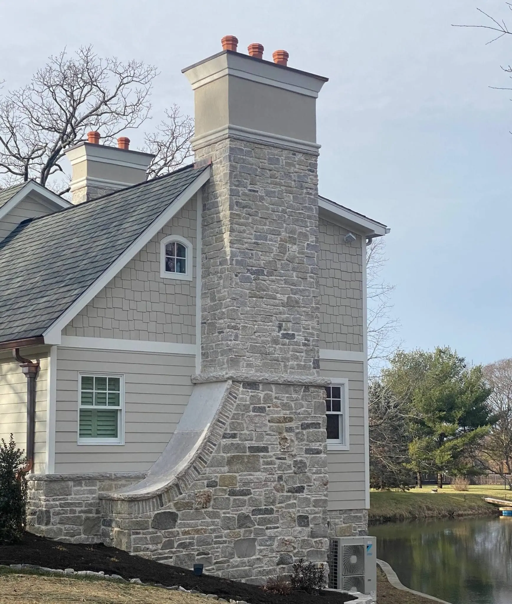 Lexington Natural Thin Stone Veneer Chimney Quarry Mill